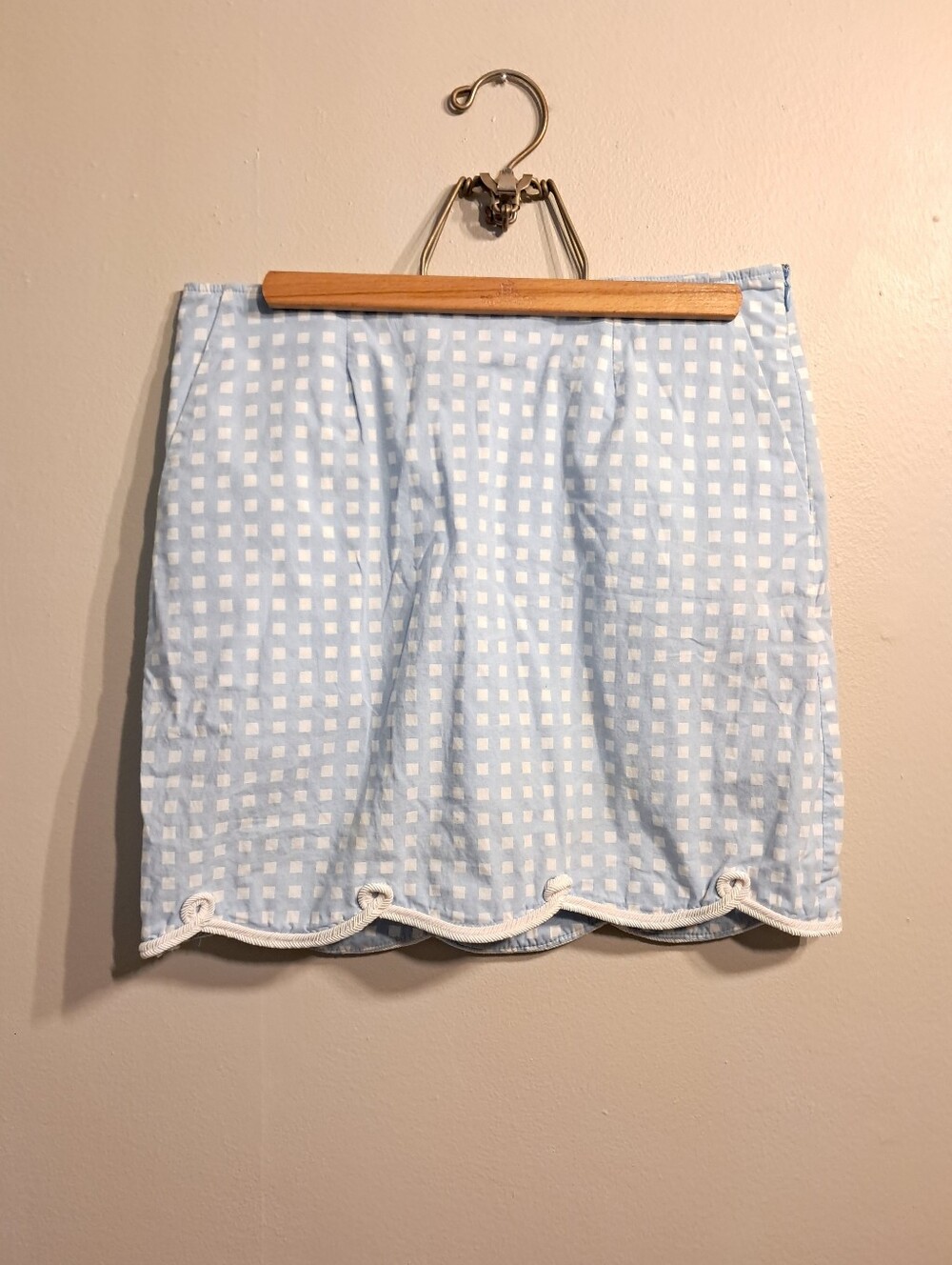 Golftini Shirley Temple Light Blue Gingham Scalloped Hem Women's Skort